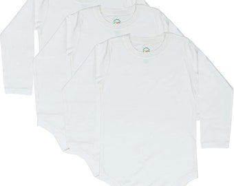 CBObaby Long Sleeve Bodysuits For All Ages, White 3- Pack