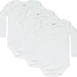 CBObaby Long Sleeve Bodysuits For All Ages, White Envelope Neck 3- Pack