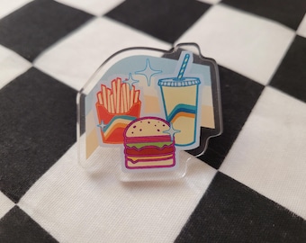 Dollar Menu Burger Acrylic Pin