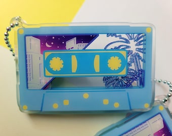 Late Night City Pop Shaker Keychain