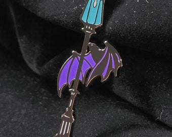 Glowing Lantern Bat Enamel Keychain