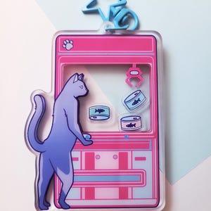 Kitty Claw Machine Shaker Keychain