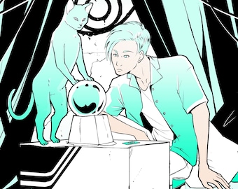 Back Alley Psychic (cat) 5x7"