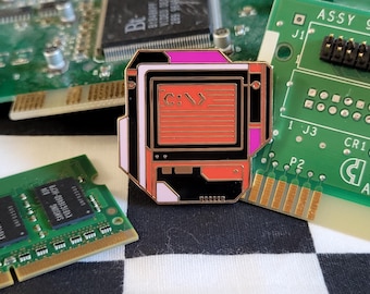 Command Terminal Black Enamel Pin