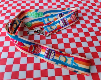Retro Burger Vibes Lanyard