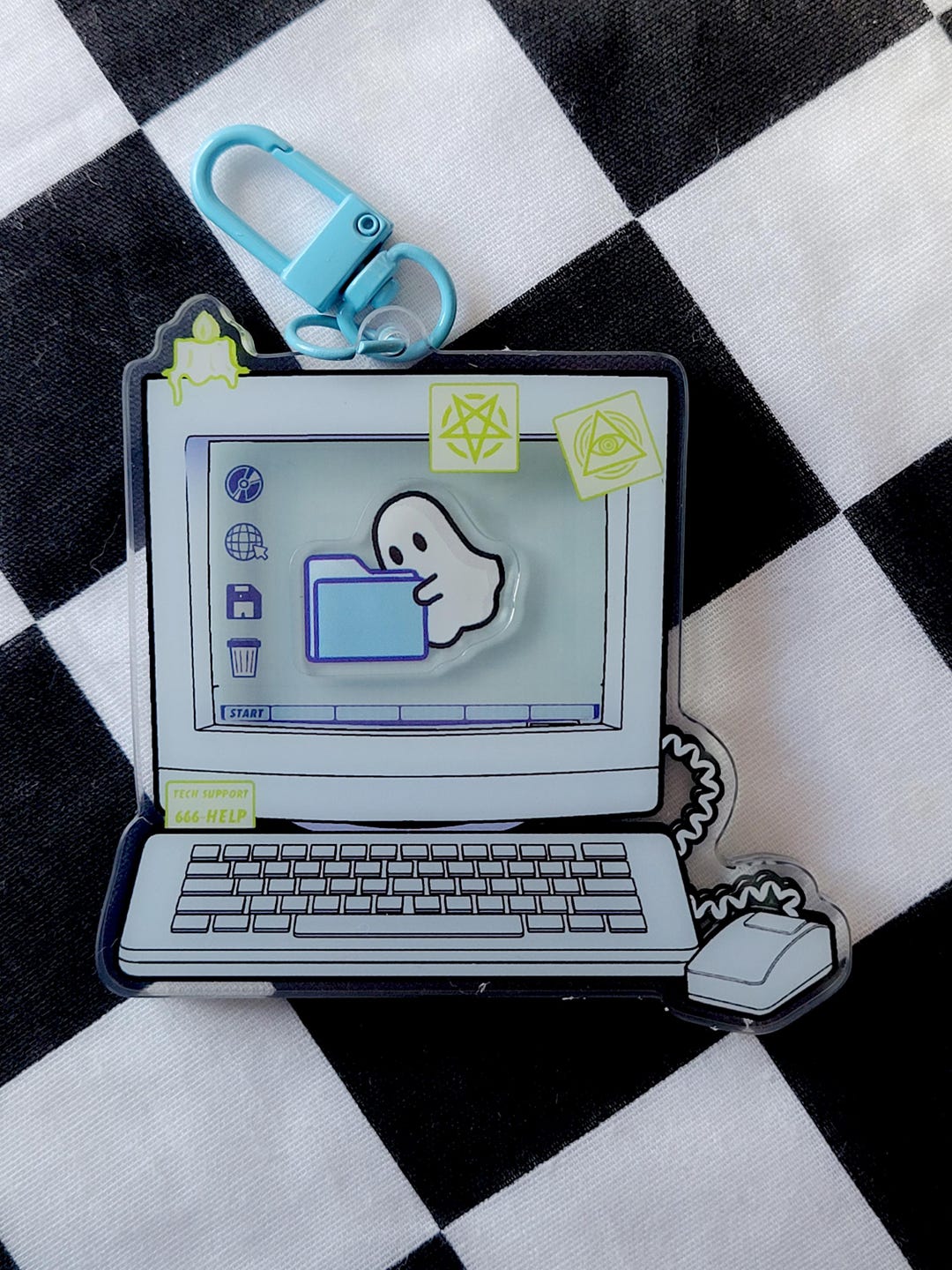 Computer Ghost Shaker Keychain - Etsy