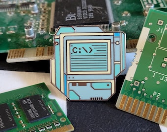 Command Terminal Green Enamel Pin