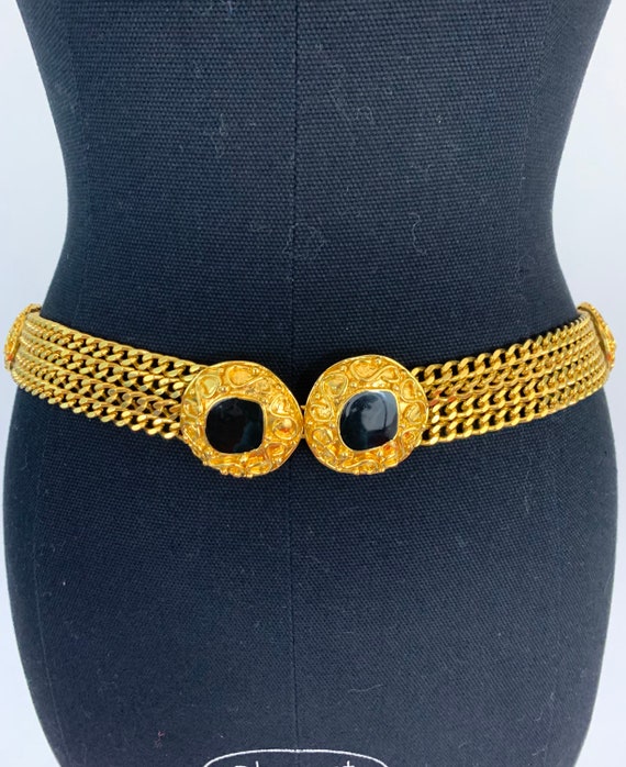 Vintage black and gold belt