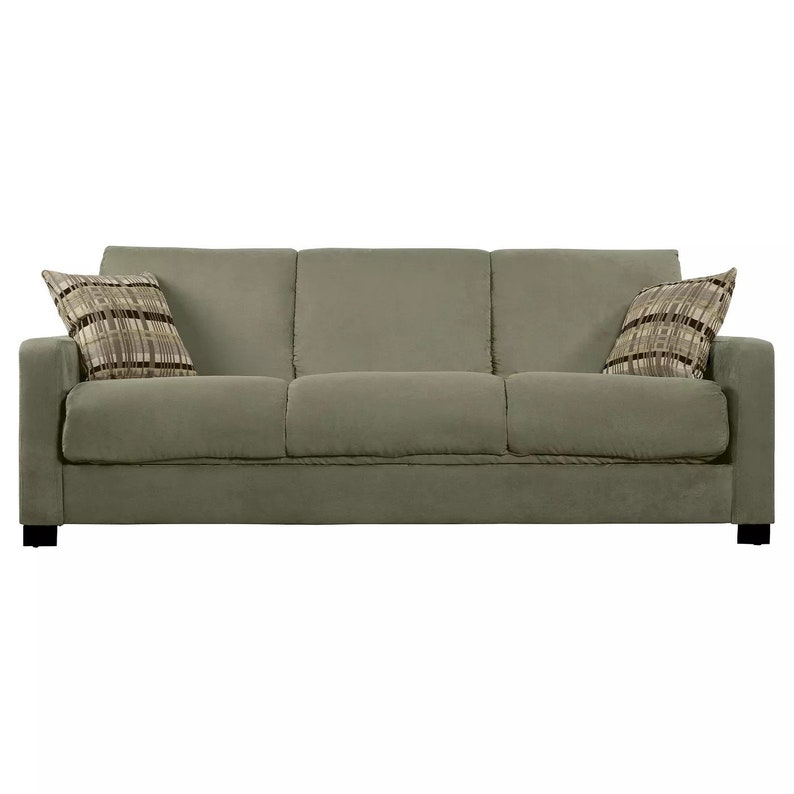 Limited Edition Sage Green Microfiber Futon Sleeper Sofa Couch Etsy
