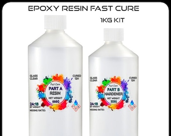 1L Crystal Clear Epoxy Resin 1:1 Ratio No Vocs High Gloss Odourless Bubble  Free Self Levelling & Fast Curing for Craft Casting 