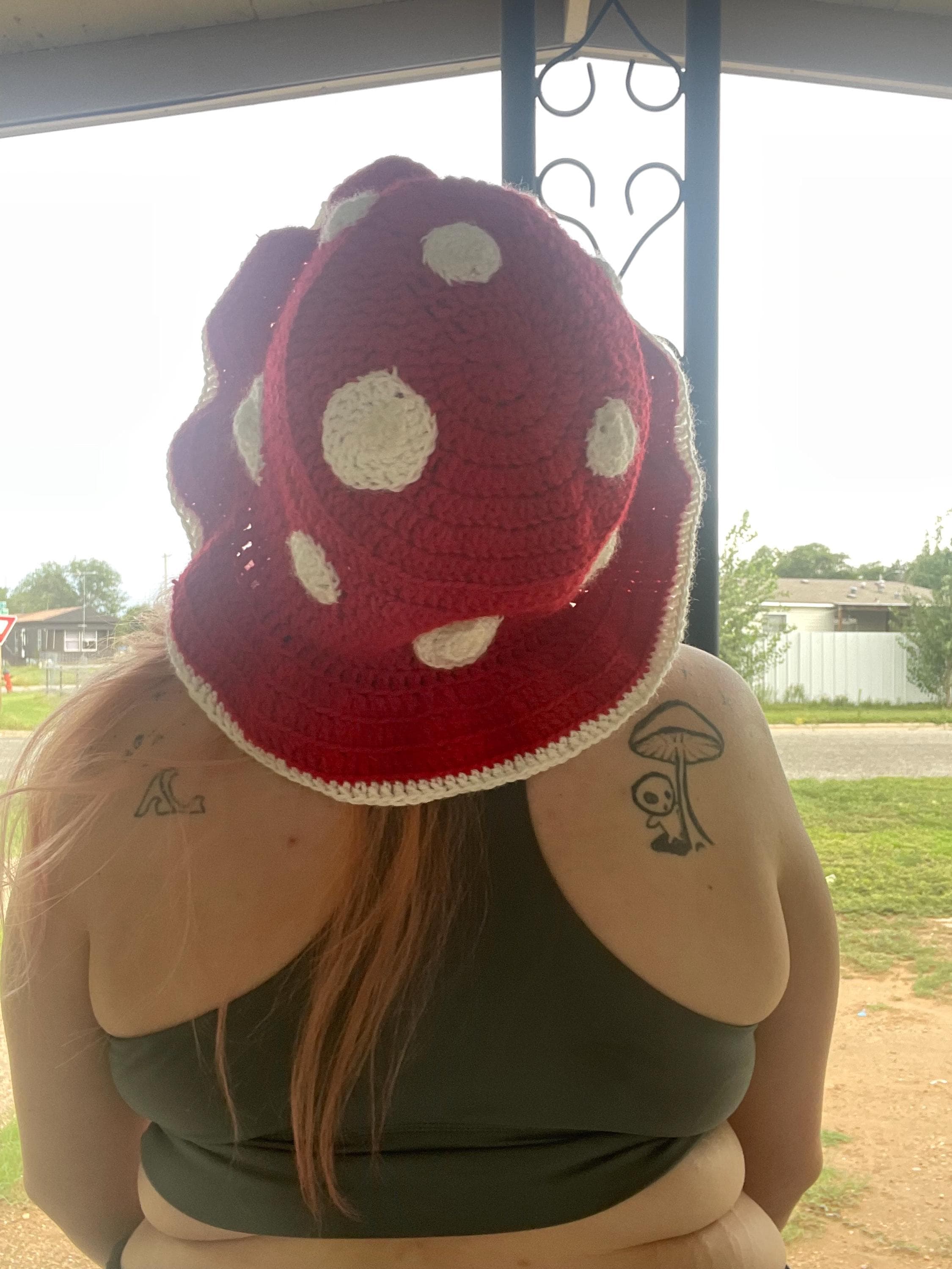 Handmade Crochet Mushroom Bucket Hat/ Summer Hat