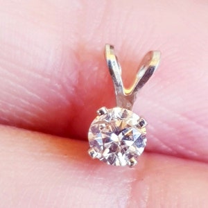 Genuine Natural Champagne Diamond I1 C3 C4 Solid 14K White Gold Pendant Necklace Jewelry Solitaire wedding Engagement Cocktail