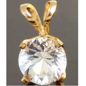 Genuine Natural VS Colorless Danburite Solid 14K Yellow Gold Pendant Necklace. Wedding Anniversary. Diamond Alternative. Danburite Jewelry