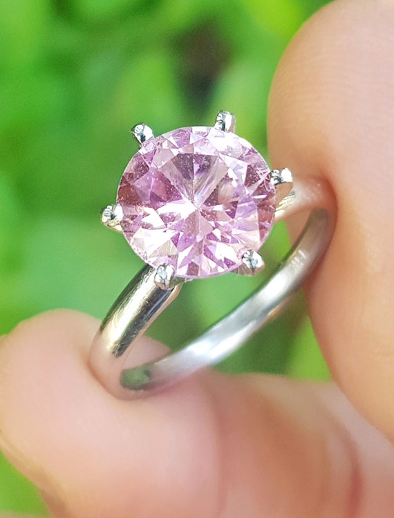 3.30CT VS Natural Baby Pink Sapphire Solitaire Ring Solid 14K