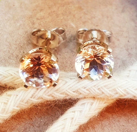 Genuine morganite earrings sale