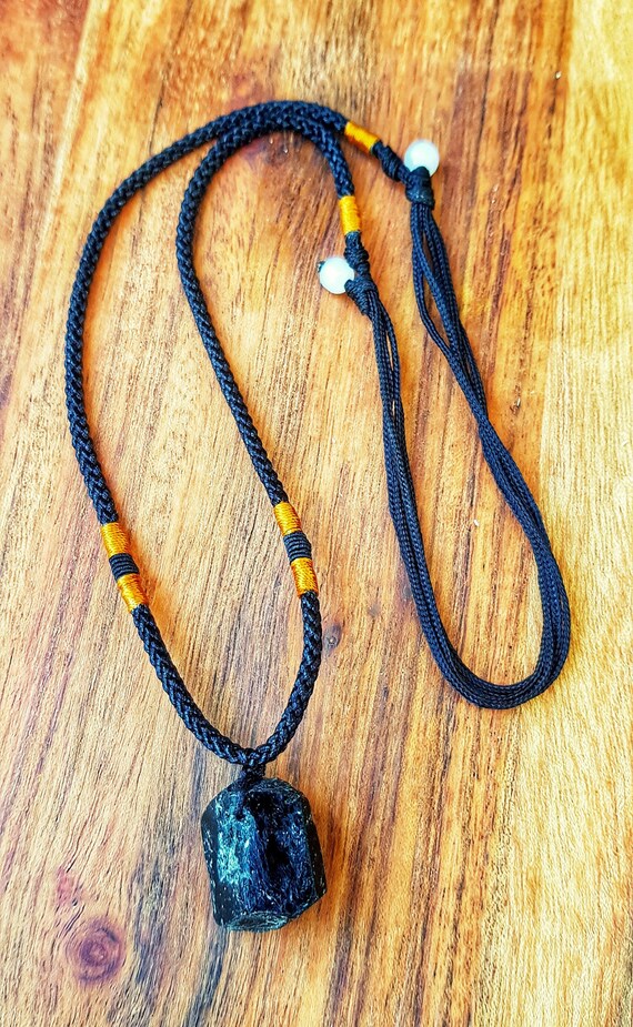Natural Rough Raw Black Tourmaline Necklace Jewelry Real