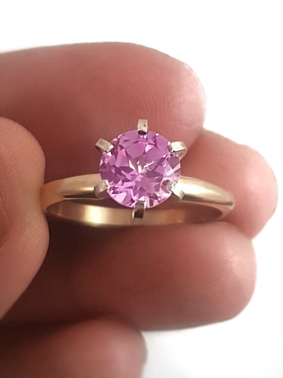 1.40Ct 925 Sterling Silver Round Shape Natural Pink Tourmaline Engagement Ring 1.40Ct 925 Sterling Silver Round Shape Natural Pink Tourmaline Engagement Ring