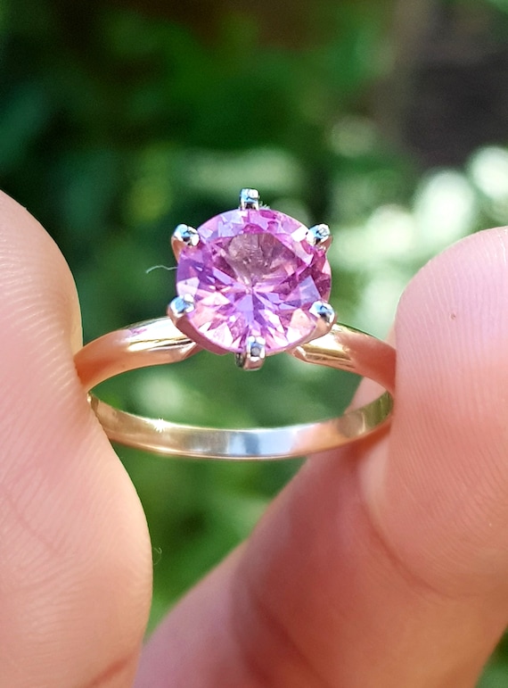 2.20 ctw Pink Sapphire and Diamond Ring in 14k white gold (SSR-5974)
