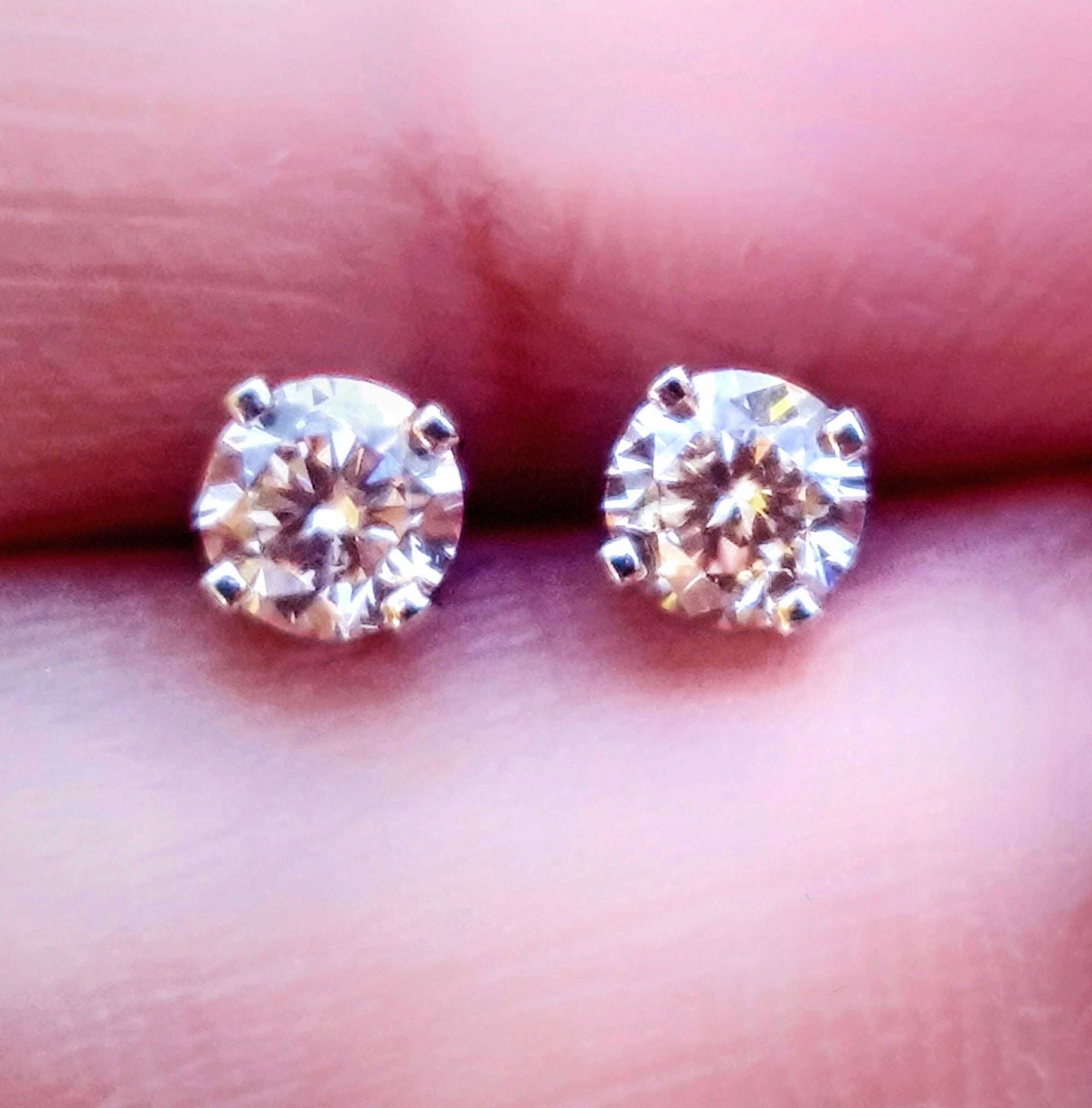 Cui-Cuiキュイキュイ Champagne Diamond Threader 0.25ct 0.35ct Genuine Natural Round Champagne I1 C4 Diamond