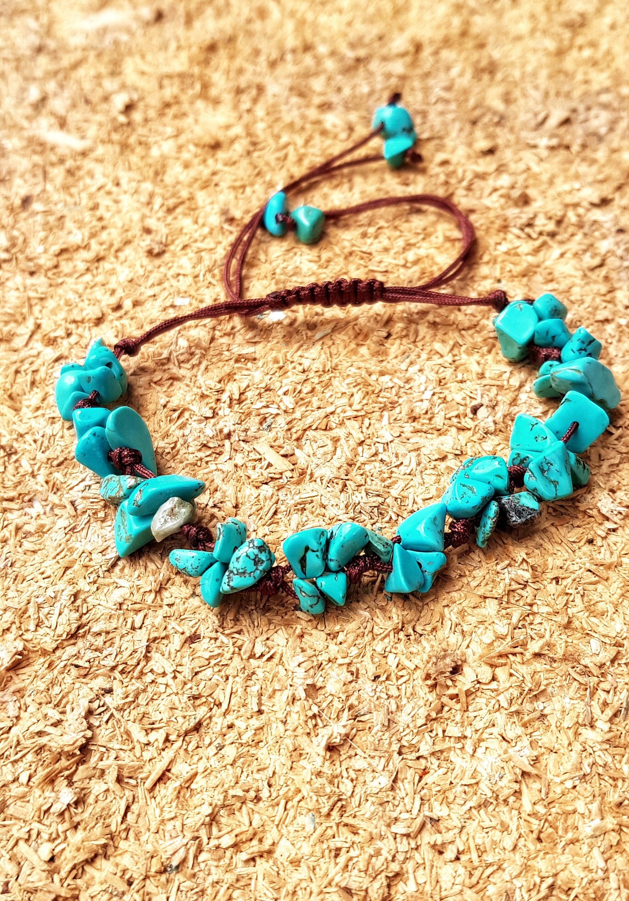 Natural Raw Blue Turquoise Eye Chip Bracelet Charm Jewelry Crystal Beaded Adjustable Rope Boho Hippy Yoga Strength Protection Intuition Knot Etsy UK