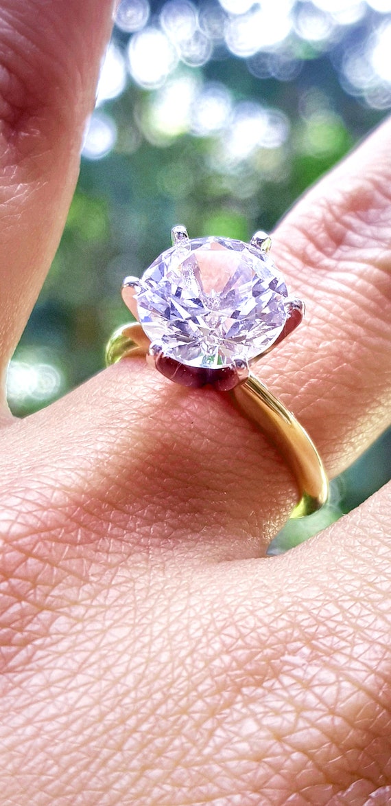 本物の 6.30CT 8CT ホワイト サファイア VS ソリティア 