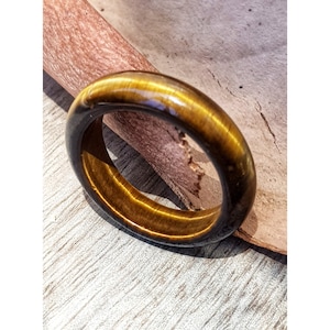 Natuurlijke ruwe tijgeroog kristal kraal massieve ring band mannen vrouwen steen edelsteen bescherming talisman vertrouwen stapel hippie boho belofte yoga