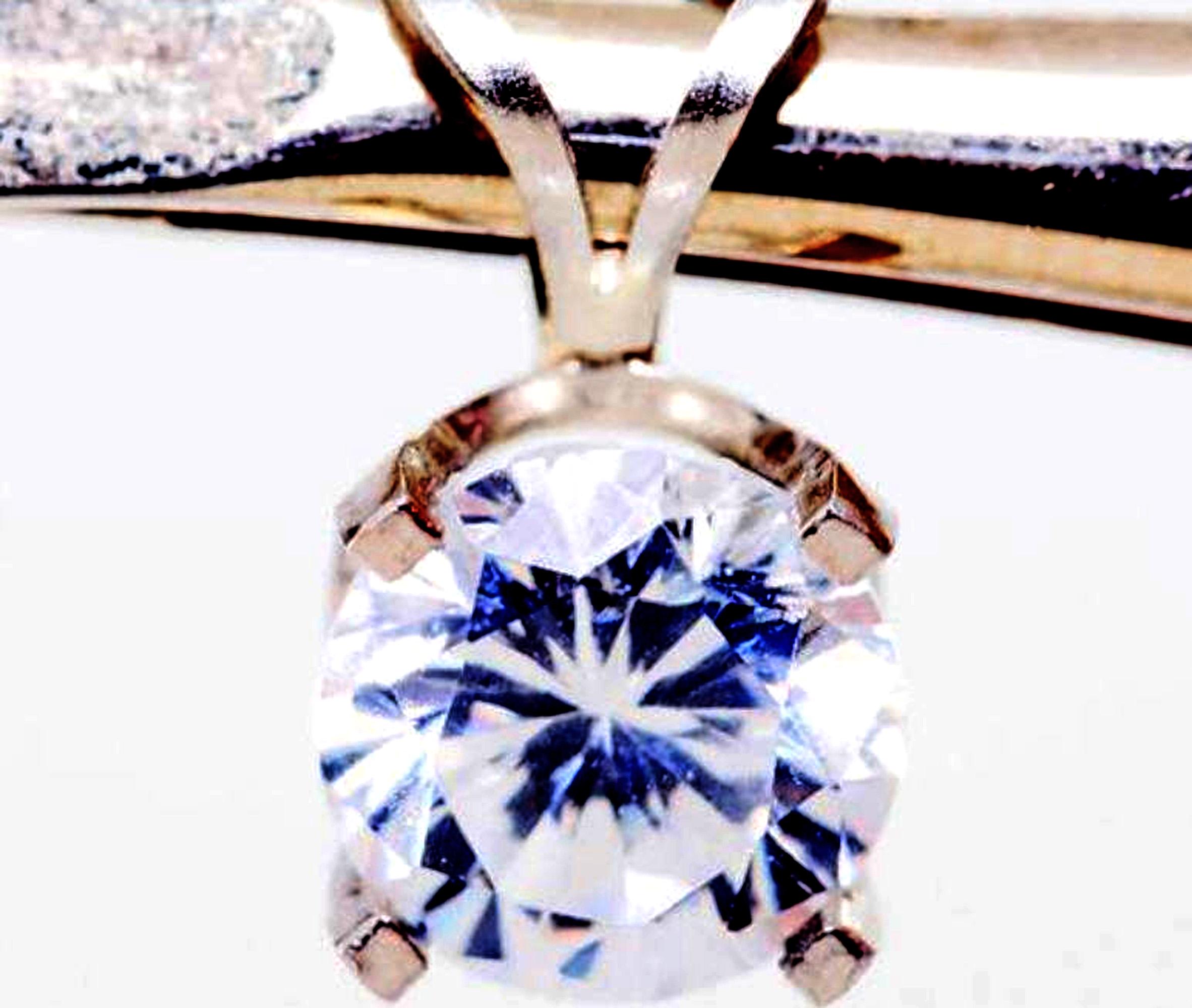 Ciondolo croce donna diamante taglio tondo 2 ct creato in laboratorio Ciondolo croce donna diamante taglio tondo 2 ct creato in laboratorio
