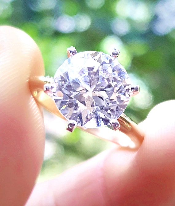 本物の 6.30CT 8CT ホワイト サファイア VS ソリティア 