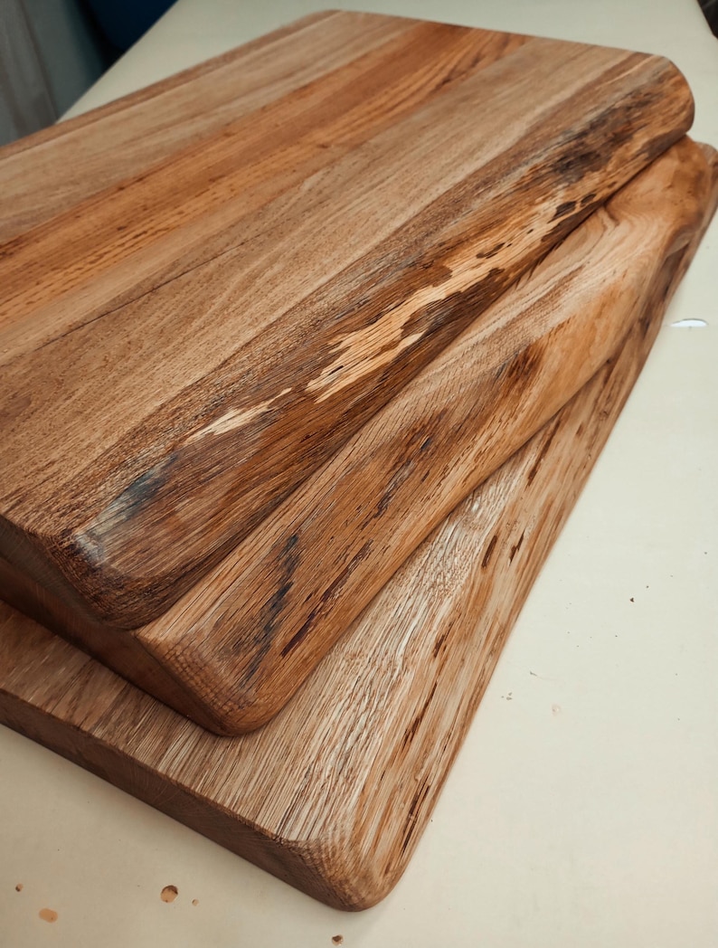 Large live edge cutting board made from solid European oak James Martin Style Kitchen Chopping Block or Cheese Board
