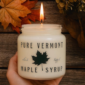 Buttered Maple Syrup Scented Candle: Organic Hemp Beeswax, Fall Decor