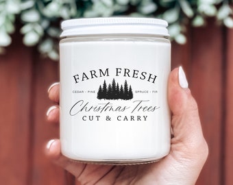 Christmas tree farm scented candle, Gift for mom, Personalized gifts for mom, Soy Candles handmade, Scented candle, holiday candle