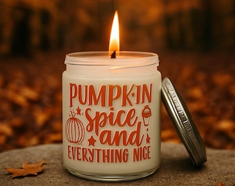 Pumpkin Spice Candle | Fall Scented Soy Candle | Autumn Home Decor | Cozy Gift for Her | Pumpkin Spice & Everything Nice Jar Candle