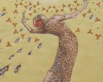 Honey Rose - Original Encaustic Art