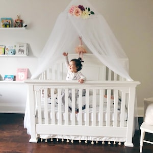 Children's canopy, baby canopy, bed canopy, kids play tent, magical fort, kids reading area, play space, crib tent, tulle tent, sleep net White