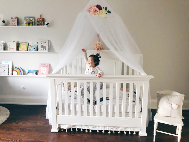 Children's canopy, baby canopy, bed canopy, kids play tent, magical fort, kids reading area, play space, crib tent, tulle tent, sleep net White