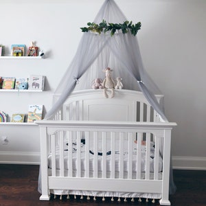 Children's canopy, baby canopy, bed canopy, kids play tent, magical fort, kids reading area, play space, crib tent, tulle tent, sleep net Grey