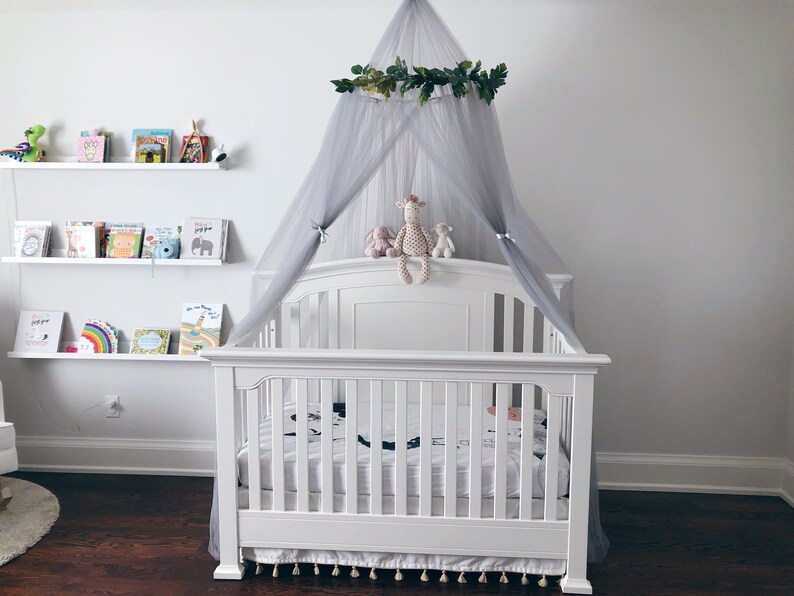 Children's canopy, baby canopy, bed canopy, kids play tent, magical fort, kids reading area, play space, crib tent, tulle tent, sleep net Grey