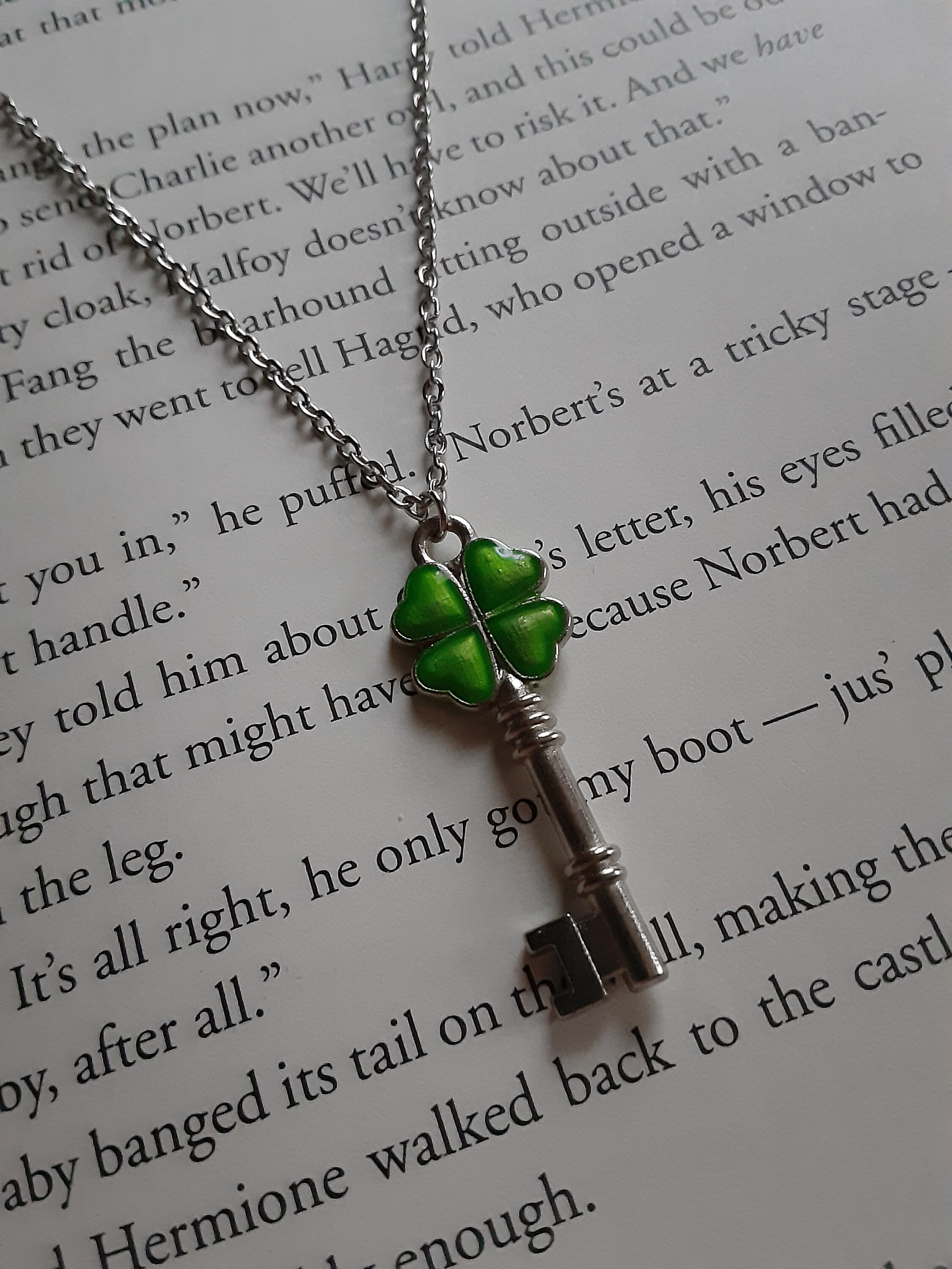 SALE Green Enamel Shamrock Four Leaf 