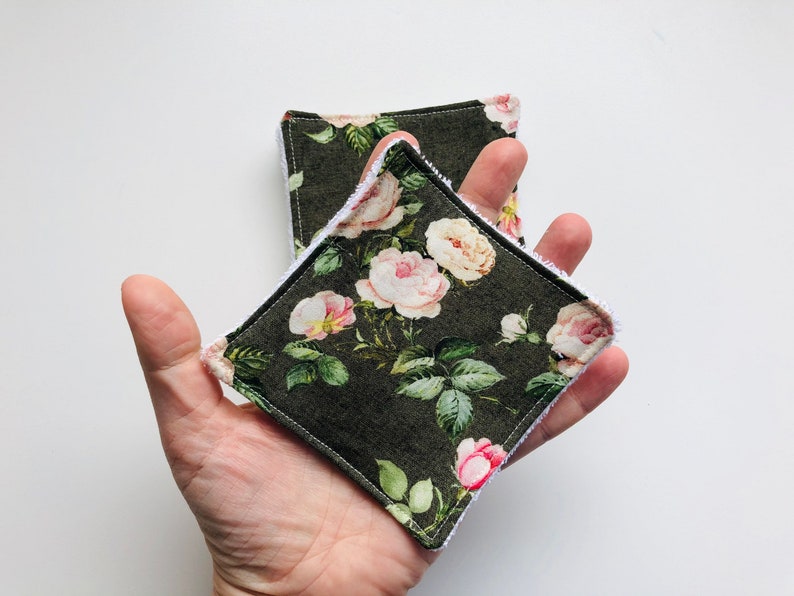 Green Floral Make Up Remover Pad Reusable Face wipe eco friendly make up remover wipe