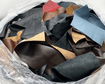 Full Grain Authentic Leather Scrap Remnants Varying Colors Sold Per Pound Upholstery High Quality DIY 3 OR 10 Pounds High Quantity Available