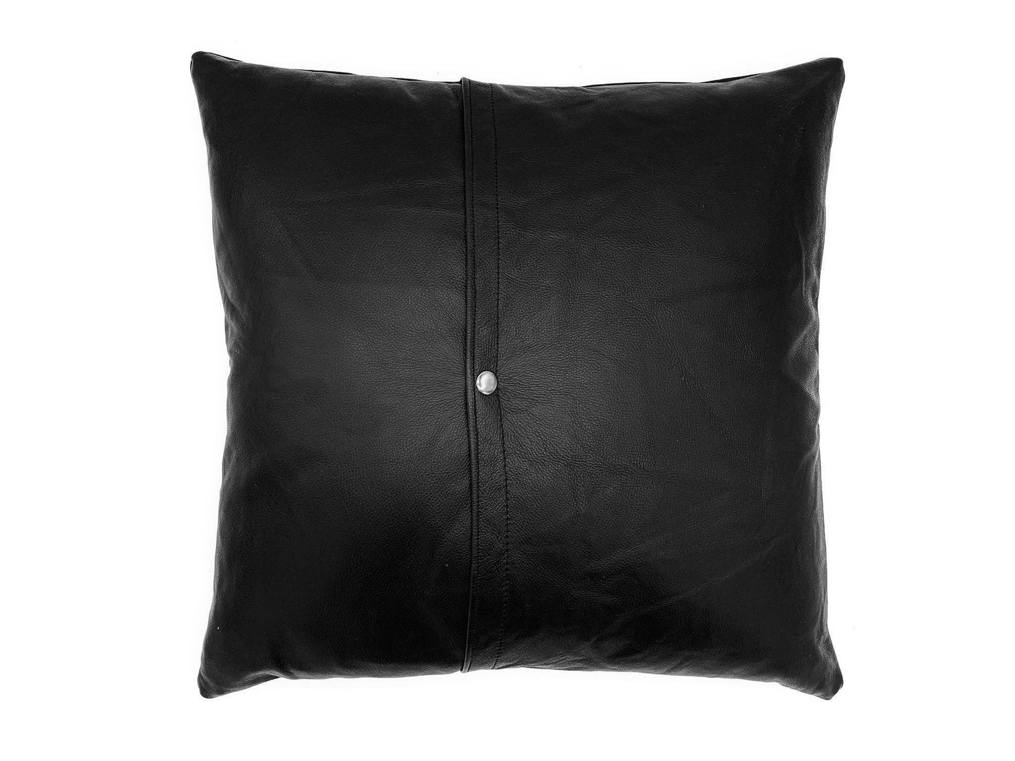 Black/White Checkered Full Grain Leather Pillow Cover Only Or Etsy