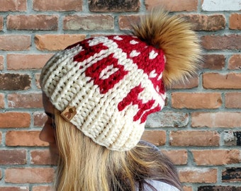Christmas Knit Hat, Winter Tuque