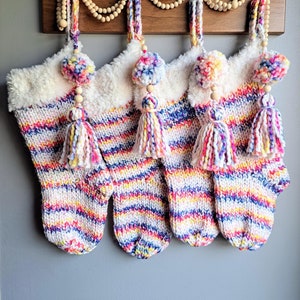 Christmas Stockings, Traditional Hand Knit Christmas Stockings, Scandinavian Christmas Decoration