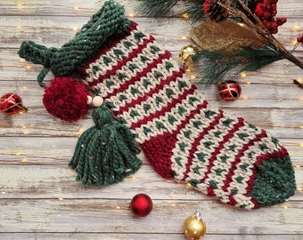 Christmas Stockings, Traditional Hand Knit Christmas Stockings, Scandinavian Christmas Decoration