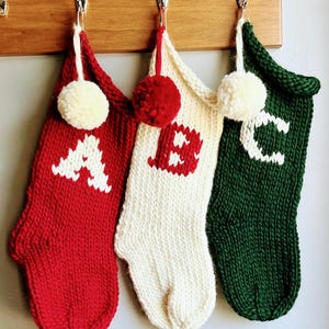 Hand Knit Peruvian Wool Christmas Stocking: Custom Monogrammed Decoration