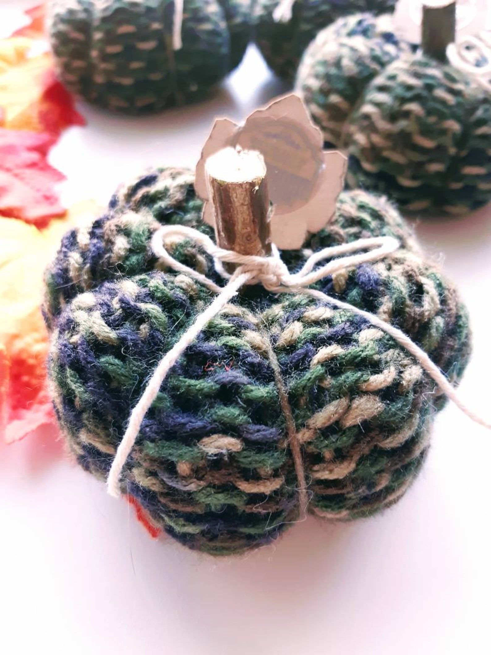 Kürbisse gestrickte Kürbisse Herbst Dekor Herbst | Etsy