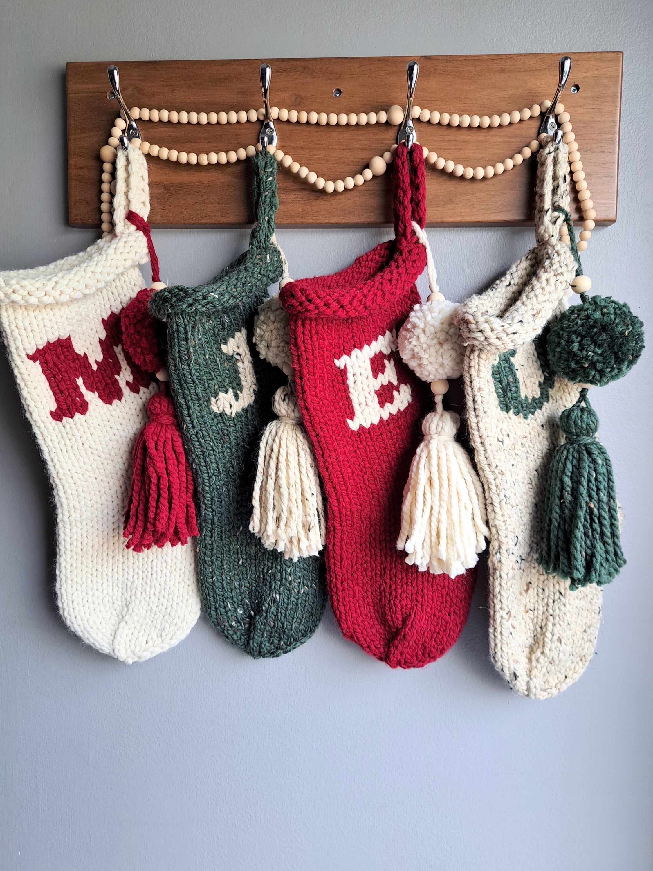 Wondershop Holiday Christmas Stocking Knit Red Monogram Letter S Measures 20