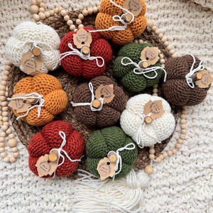 Handmade Knit Pumpkin: Fall Farmhouse Decor, Thanksgiving Gift, Size Small
