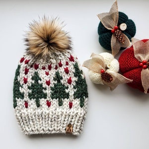 Pine Tree Hat, Ski Tuque, Knit Winter Beanie image 9