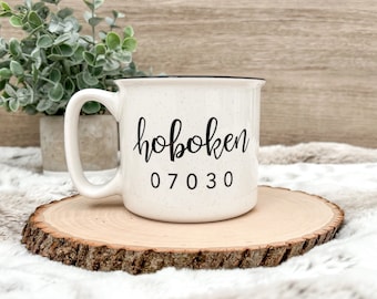 Custom City and Zip Code Mug | 18oz | Dishwasher Safe | Microwave Safe | camper style mug | housewarming gift